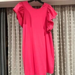 Crown & Ivy Pink Flutter Sleeve Dress